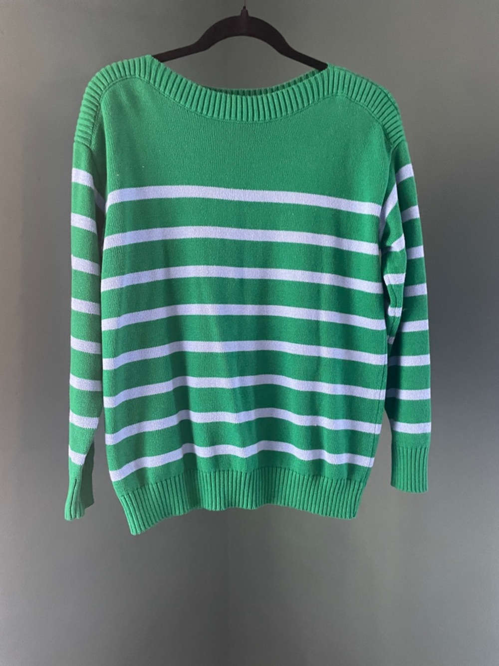 Green and light blue Striped Sweater